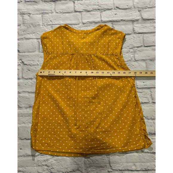 Old Navy Sleeveless Button-Front Cocoon Top yellow polka dots size medium - Picture 10 of 10